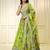 NEON ZARI & SEQUINS EMROIDERY FLORAL PRINT ORGENZA STITCHED LEHENGA CHOLI