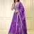 PURPLE ZARI & SEQUINS EMROIDERY FLORAL PRINT ORGENZA STITCHED LEHENGA CHOLI