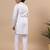 Boys white silk blend floral embroidered border kurta & pyjama set