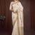 Ethnic motifs zari linen blend kasavu saree