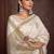 Ethnic motifs zari linen blend kasavu saree