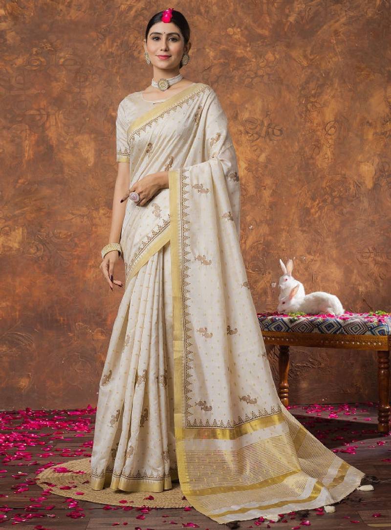 Woven design zari kasavu sarees