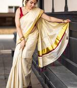 Zari pure cotton kasavu saree