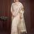 Floral zari linen blend designer kasavu saree