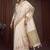 Floral zari linen blend designer kasavu saree