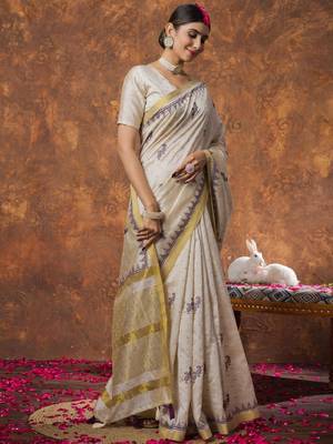 Woven design linen kasavu sarees 2