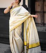 Zari pure cotton kasavu saree
