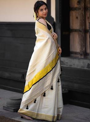 Zari pure cotton kasavu saree 2