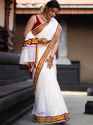 Zari pure cotton kasavu saree 2