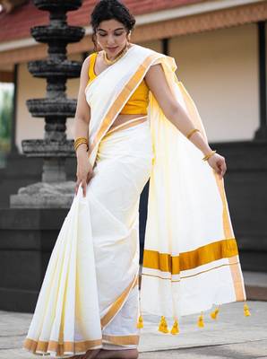 Zari pure cotton kasavu saree 3