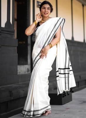 Zari pure cotton kasavu saree 1
