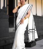 Zari pure cotton kasavu saree