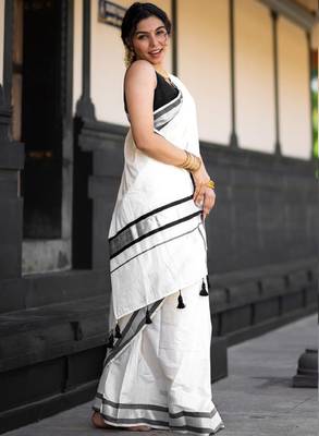 Zari pure cotton kasavu saree 2
