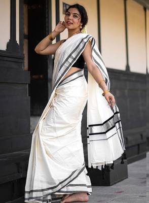 Zari pure cotton kasavu saree 3