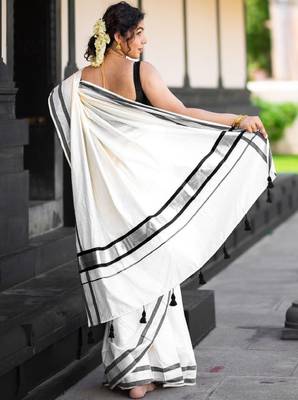 Zari pure cotton kasavu saree 4
