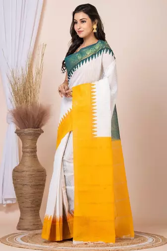 Checked pure cotton saree