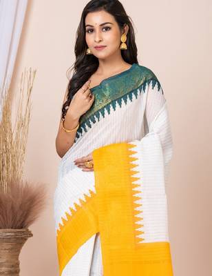 Checked pure cotton saree 4
