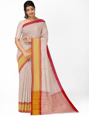 Checked pure cotton saree 1