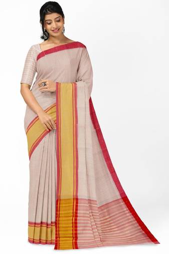 Checked pure cotton saree
