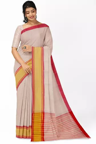 Checked pure cotton saree