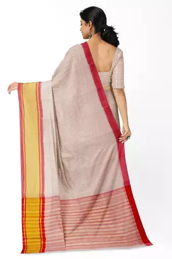 Checked pure cotton saree