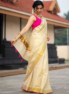 Zari pure cotton kasavu saree 2
