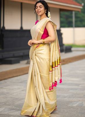 Zari pure cotton kasavu saree 3