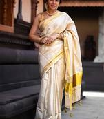 Zari pure cotton kasavu saree