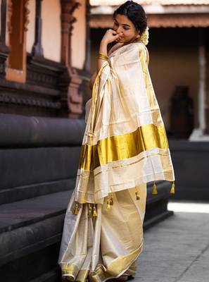 Zari pure cotton kasavu saree 3