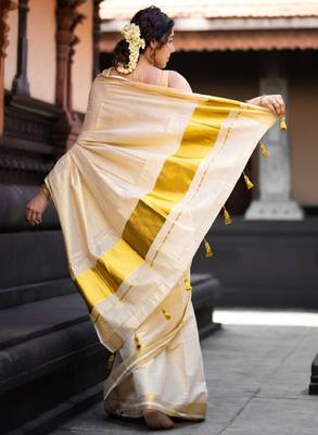 Zari pure cotton kasavu saree 4