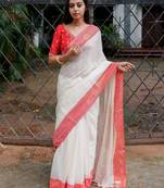 Women striped woven design saree