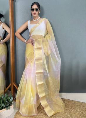 Zari organza kanjeevaram saree 1
