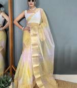 Zari organza kanjeevaram saree