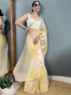 Zari organza kanjeevaram saree 2