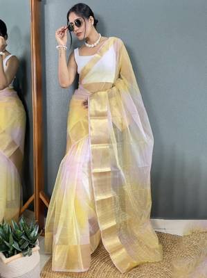 Zari organza kanjeevaram saree 3