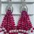 Ruby pink silver plated drop earrings