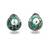 Green stone metallic teardrop stud earrings
