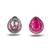 Pink stone metallic stud earrings