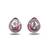 Pink stone metallic stud earrings