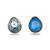 Blue stone metallic stud earrings