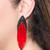 Ruby red metallic drop earrings