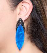 Sapphire blue metallic drop earrings