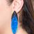 Sapphire blue metallic drop earrings