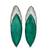 Green stone silver plated drop earrings