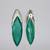 Green stone silver plated drop earrings
