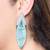 Aqua blue stone silver plated drop earrings