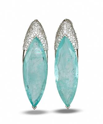 Aqua blue stone silver plated drop earrings 4