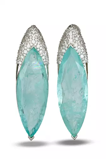 Aqua blue stone silver plated drop earrings