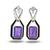 Purple stone silver plated drop earrings