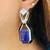 Purple stone silver plated drop earrings